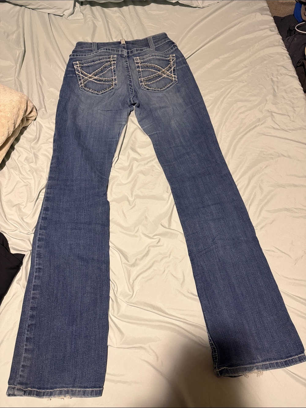Ariat Women's Dark Blue Flare Jeans with Embroidered Back Pockets